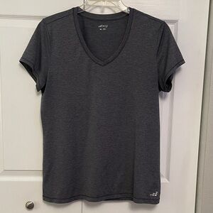 BCG Gray Heather V Neck Short Sleeve Athletic Tee Top Women’s XL